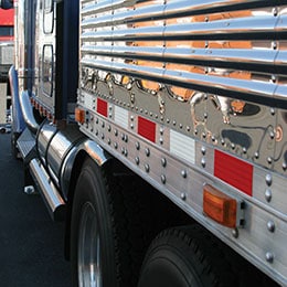 Conspicuity tape on fleet truck